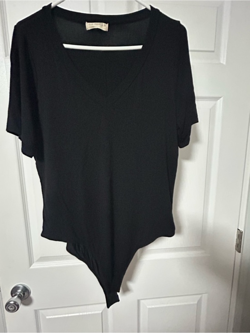 The nines Black V-Neck Short Sleeve Bodysuit